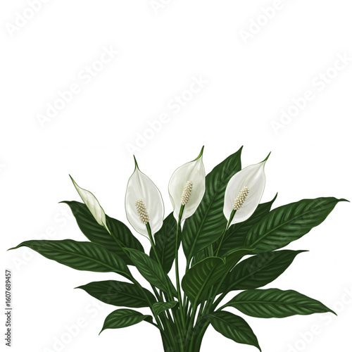 Elegant white Peace Lily blooms with lush green foliage bring natural beauty and calm to any space