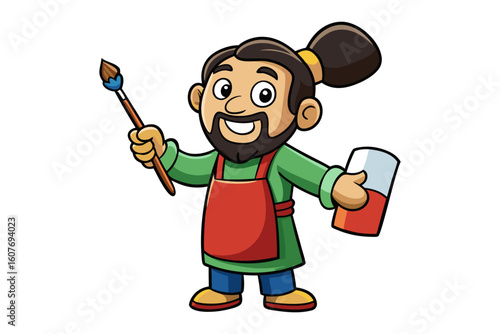 Curious detective with magnifying glass examines clues on a wall in a sketchy illustration style