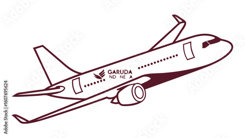 Aircraft Illustration: Commercial Airplane Graphic, Airline Vector