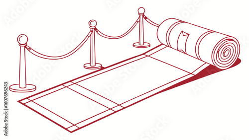 Red Carpet Event Line Art