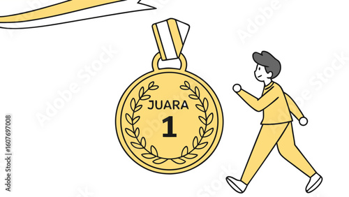 Chasing Success: A Cartoon Athlete and the Prize