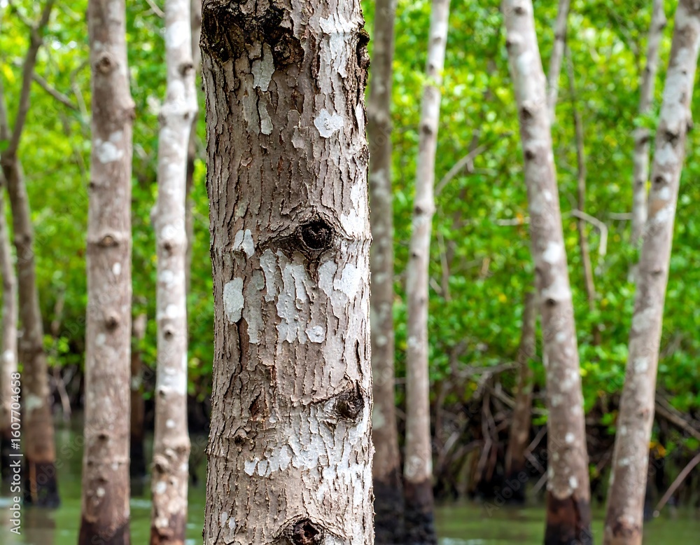 Obraz premium Close-up of mangrove tree trunks