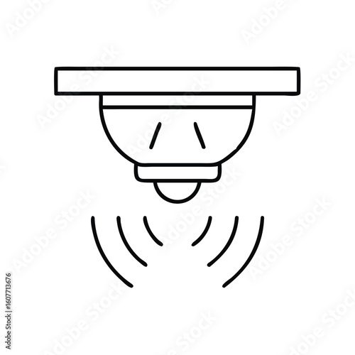 Smoke detector icon emitting sound signals