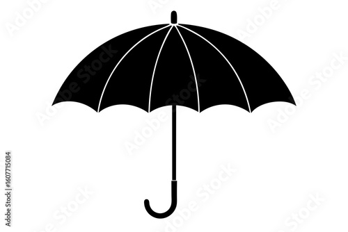 black umbrella isolated on white background