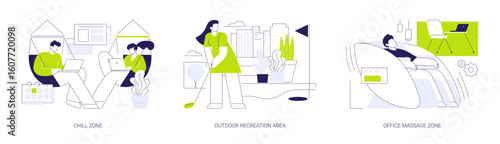 Recreation in smart office isolated cartoon vector illustrations se