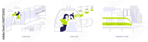 Special urban transport abstract concept vector illustrations.