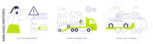 Smart city transportation abstract concept vector illustrations.