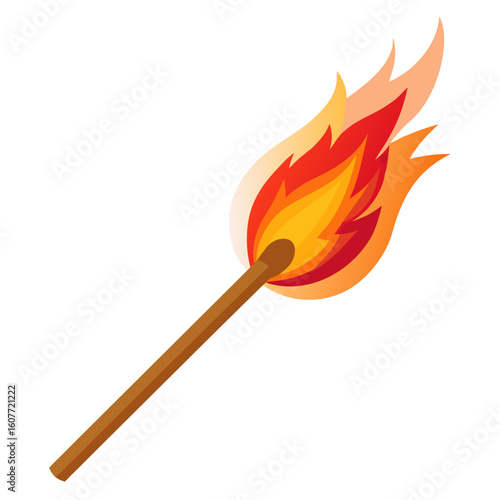 burning match vector illustration