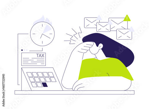 Tax deadline abstract concept vector illustration.