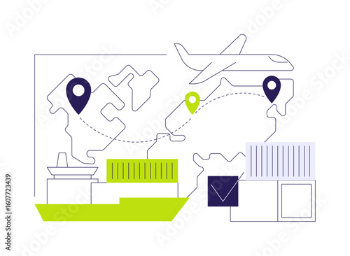 Export of goods abstract concept vector illustration.