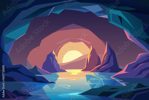 Smooth Cave Opening with Gradient Light Spill and Light