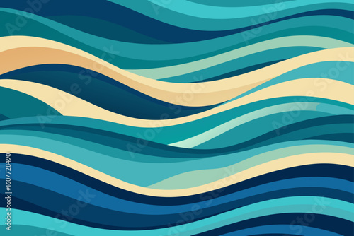 Smooth Wave Patterns Forming Abstract Seafloor Texture