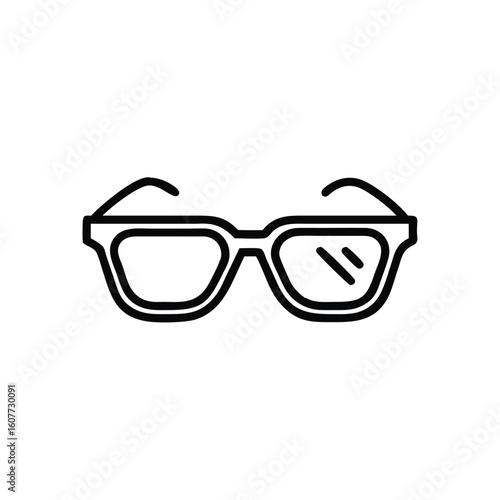 Outline eyeglasses with thick frames lenses eyewear spectacle