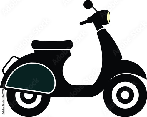 Simple black scooter silhouette icon