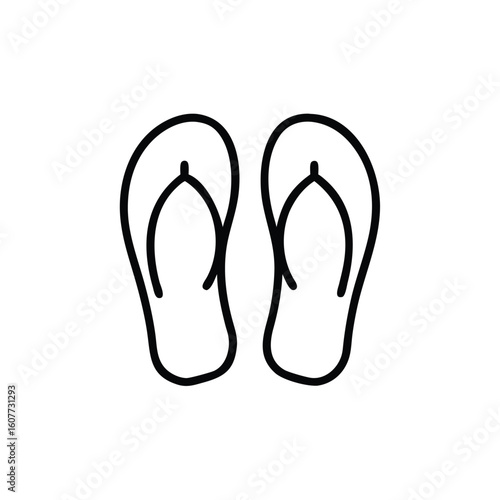 Outline icon a pair flip flops on vector