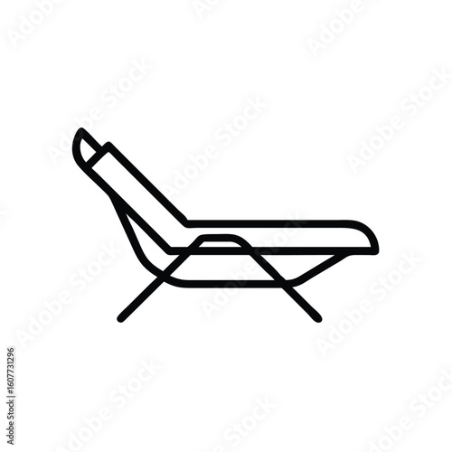 Outline icon a recliner beach chair lounge seat