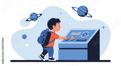 Exploring The Cosmos: Child's Journey Through Space Education Interactive Exhibit