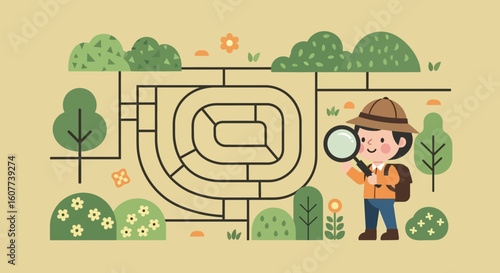 Discovering Nature's Puzzles A Cartoon Explorer in a Botanical Labyrinth