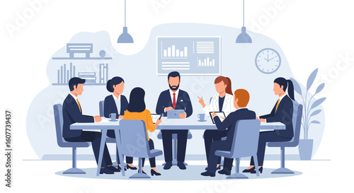 Diverse Professionals Collaborate In A Business Meeting Around Conference Table