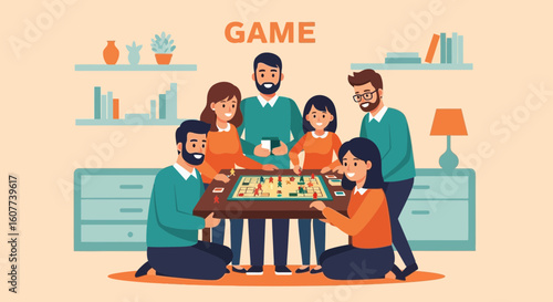 Family Game Night Gathering Togetherness Fun Indoor Leisure Activity