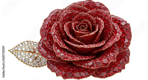 red rose isolated on white