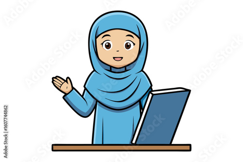 Wise elder in traditional attire shares knowledge from an ancient book with attentive children under a shady tree