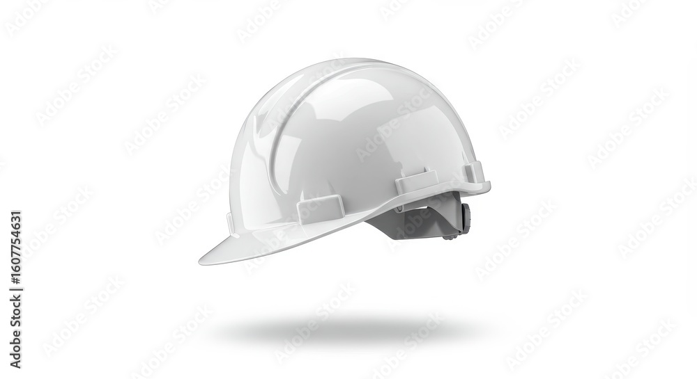 Fototapeta premium Isolated White Hard Hat: Safety and Protection Gear on White Background
