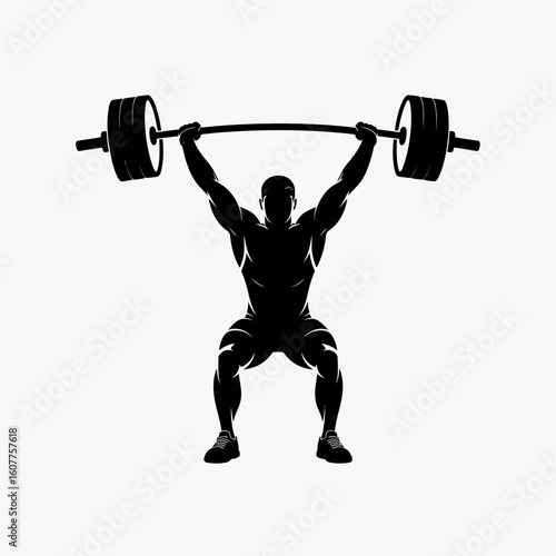 Weightlifting Silhouette of a Strongman