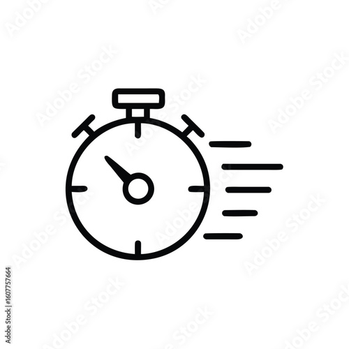 Free Download Line art stopwatch icon with motion lines on time speed - GFXLoad