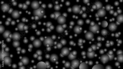 Seamless pattern with black drops. Black water background. Magic water drops wallpaper.