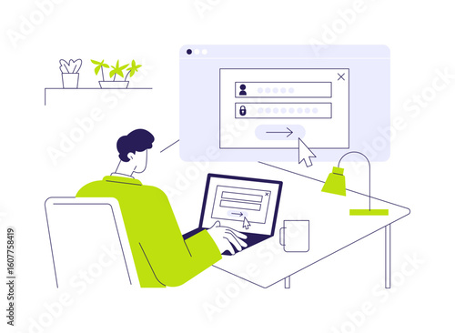 Sign up abstract concept vector illustration.