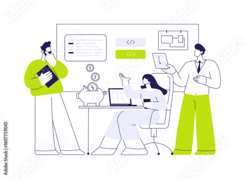 Hybrid mobile app abstract concept vector illustration.