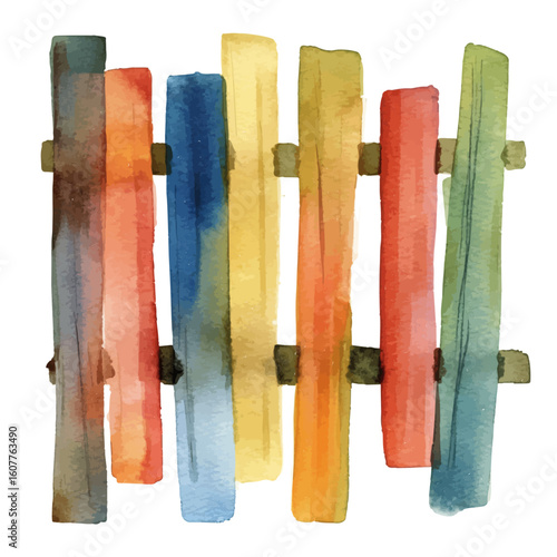 My Watercolor hand-painted parallel bars painting illustration isolated on a white background, my vector design, AI painting design, EPS format design. vector illustration