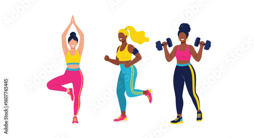 Women Engaged in Different Types of Fitness Activities