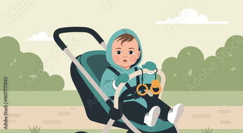 Little Adventurer Explores the World From the Comfort of His Stroller