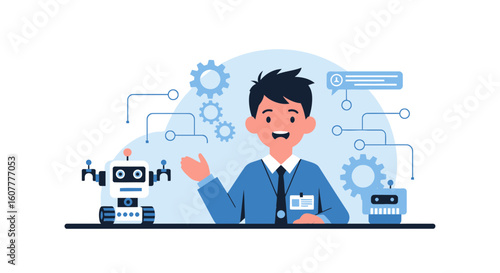 Man Demonstrates Technological Advancements in Robotics And Artificial Intelligence
