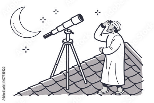 Muslim man places holy book quran in a beautifully decorated blue geometric mosque window