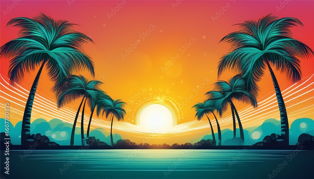 Obraz premium background with palm trees