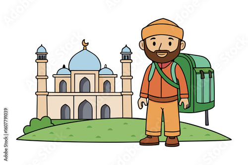 Smiling delivery person with packages ready for shipping and distribution