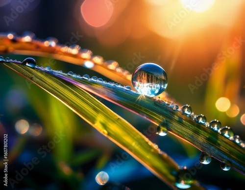 nature s jewel realistic dew drop reflecting vibrant surroundings
