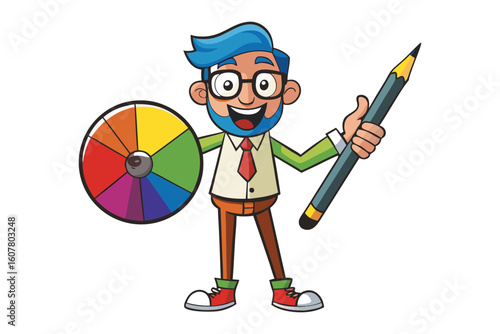 Adventurous explorer holding a globe and map ready for a global expedition and discovery