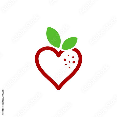 Love Fruit Icon Logo Design Element. This design can be used as a logo, icon or as a complement to a design.