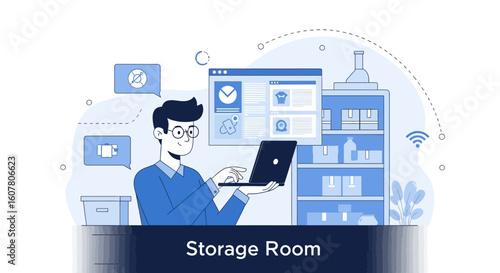 Manages Inventory In Storage Room Digitally Using Modern Technology Online