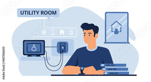 Managing Smart Home Devices From A Utility Room Control Panel System
