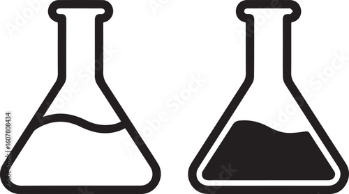 scientific research vector of glass laboratory apparatus with solutions and solids for presentations, ai, eps, jpeg, png
