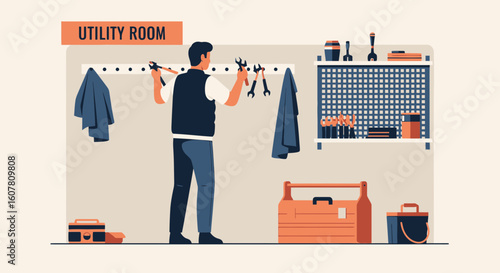 Organizing The Tools In The Utility Room With A Minimalist Touch For Productivity
