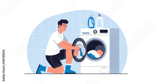 Person Doing Laundry Routine Chores At Home Daily Life Domestic Scene