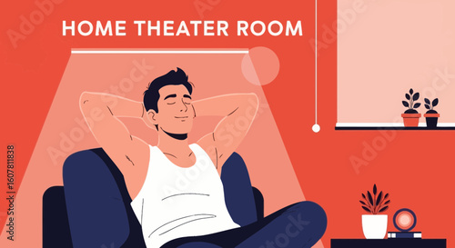 Serene Relaxation In The Home Theater Embracing Peaceful Moments Of Leisure Time
