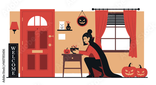 Spooky Season: A Vampire's Delightful Preparations For Halloween At Home