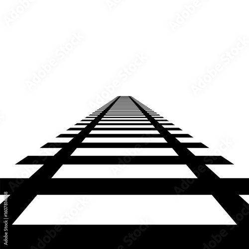 railway track stretches straight to an infinite horizon